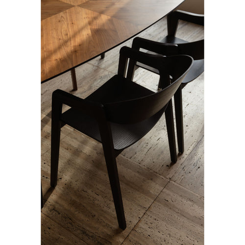 Dutchbone Westlake Eetkamerstoelen armleuning Zwart - Set van 2 - vtwonen shop