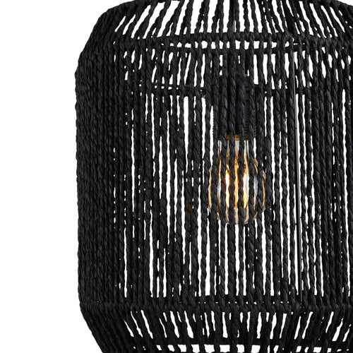 Lighto - Hanglamp Rotan Zwart Ø28 cm - Glide