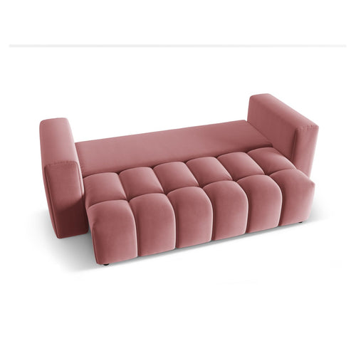 Cosmopolitan Design - Slaapbank met opbergdoos Verona 3-zits, flueel flamingo - 98x252x85cm