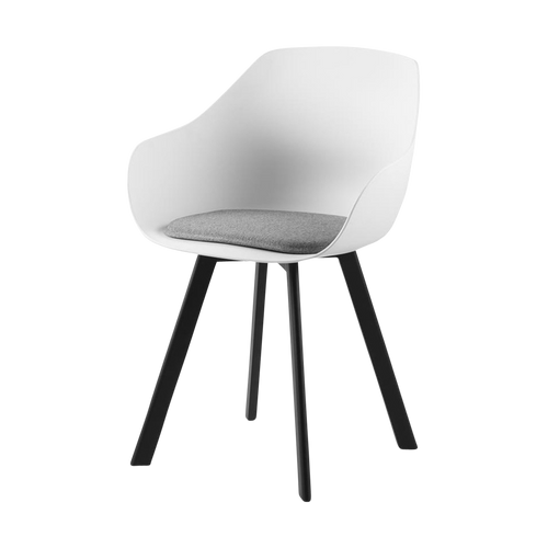 Lisomme Rene Eetkamerstoel Kunststof Wit - Zwarte Poten - vtwonen shop