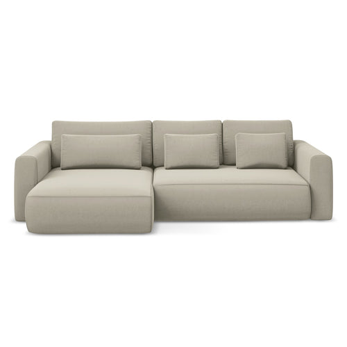 LaMiaSofa hoekbank links Perugia - velours - parel - 278x149x82