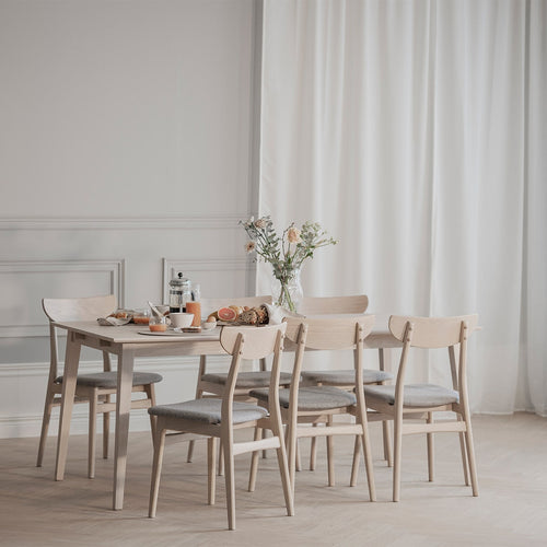 Rowico Home Filippa verlengbare houten eettafel whitewash - 180 x 90 cm - vtwonen shop