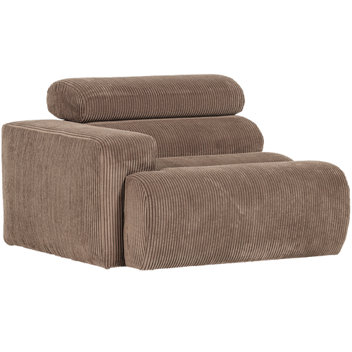 WOOOD 1-zits element bank arm rechts Novi - Ribstof - Taupe - 86x109x113 - vtwonen shop