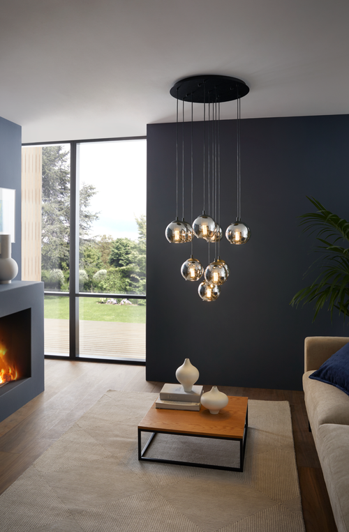 EGLO hanglamp Ariscani - ø 65,5 cm - smoke glas - zwart - vtwonen shop