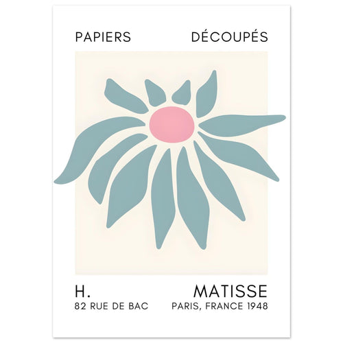 Artfulprints  Matisse – Deep sea dance turquoise   poster A4 21x29.7 cm - vtwonen shop