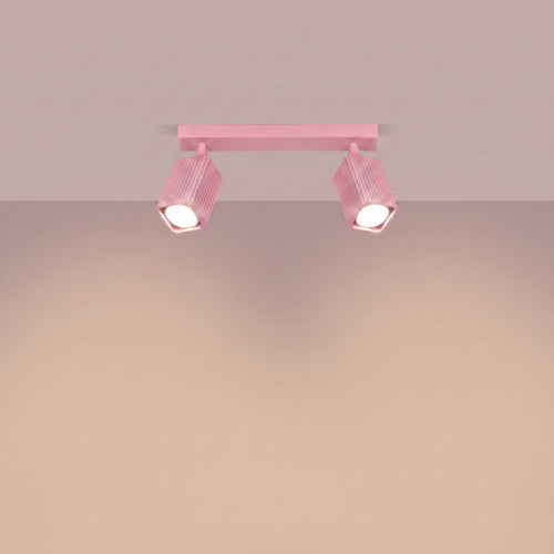 Sollux Lighting Plafondlamp RAYO 2 roze - 30x6x16,5cm