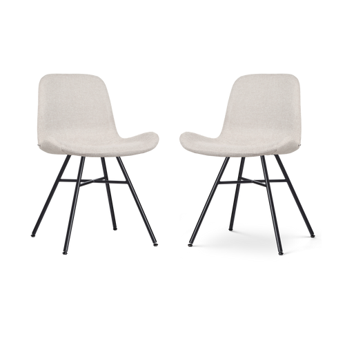 Nolon Noa-Fé Eetkamerstoelen Set van 2 - Beige - Zwarte Poten - vtwonen shop