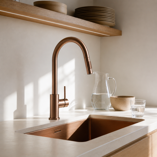 LOMAZOO keukenkraan Myth - met uittrekbare uitloop - mengkraan - koper