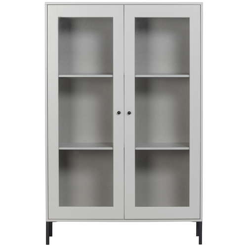 WOOOD vitrinekast Xam - Grenen - Wolkengrijs - 155x100x40 - vtwonen shop