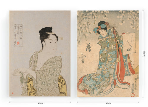 Set 2 Canvas 60x40 Gedrukt Japans