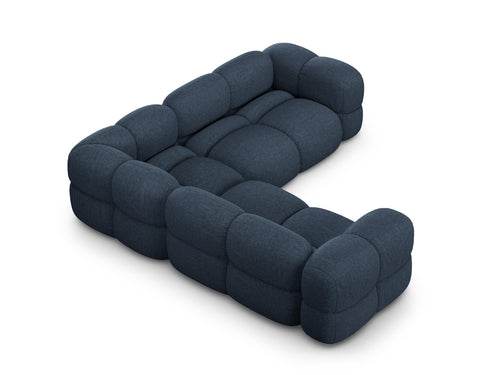 Cosmopolitan Design Symmetrische hoekbank Loretto 4-zits, structurele stof donkerblauw - 250x250x68cm