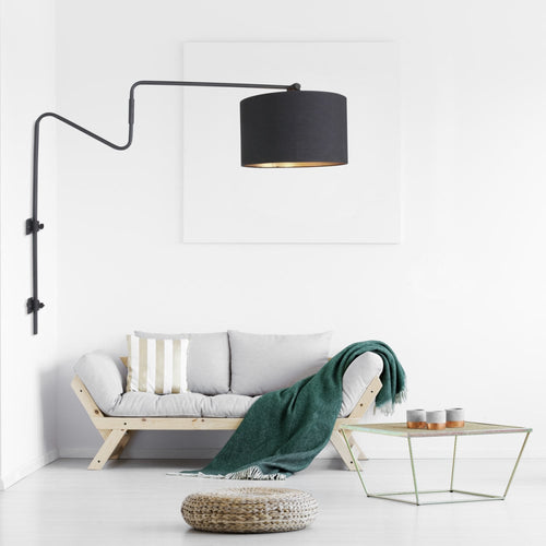 Anne Light & home wandlamp anne - 1 lichts - 100x 70 cm - zwart - vtwonen shop