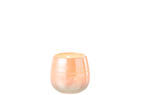 J-Line vaas Juliette - glas - oranje/roze - small - Ø 11 cm
