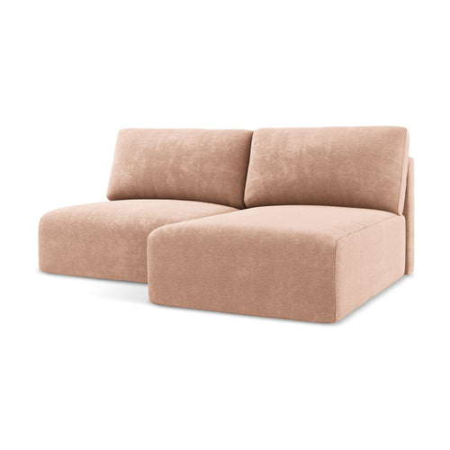 LaMiaSofa hoekbank rechts Ostia - chenille stof - perzik - 210x149x79
