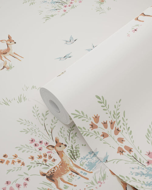 ESTAhome behang hertjes licht crème beige - 50 x 900 cm - 131428
