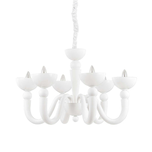 Ideal Lux Bon Bon - 6-lichts multi-arm kroonluchter, witte afwerking, E14