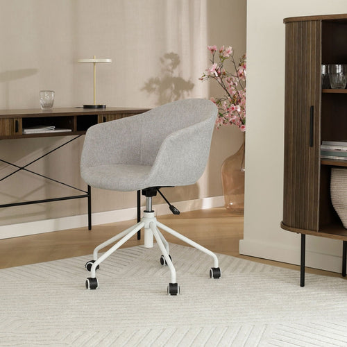 Nolon Nout-Otis Bureaustoel Lichtgrijs - Armleuningen - Wit - vtwonen shop