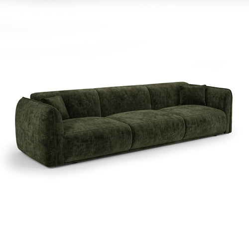 Premium Interiors - Bank LUSH - fluweel met motieven kaki-groen 235cm