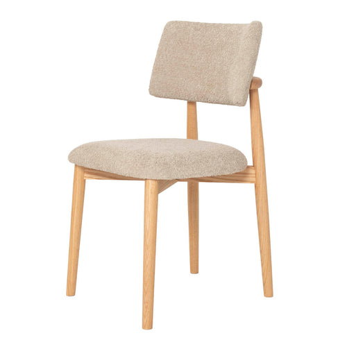 Giga Meubel Eetkamerstoel Nova - Teakhout/Polyester - Taupe - Set van 2 - vtwonen shop