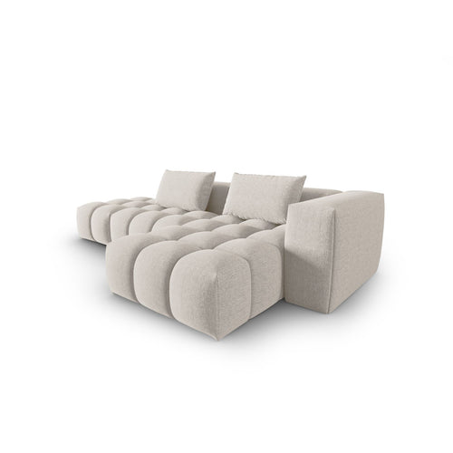 Cosmopolitan Design - Modulaire hoekbank rechts Verona 4-zits, structurele stof beige - 145x265x70cm