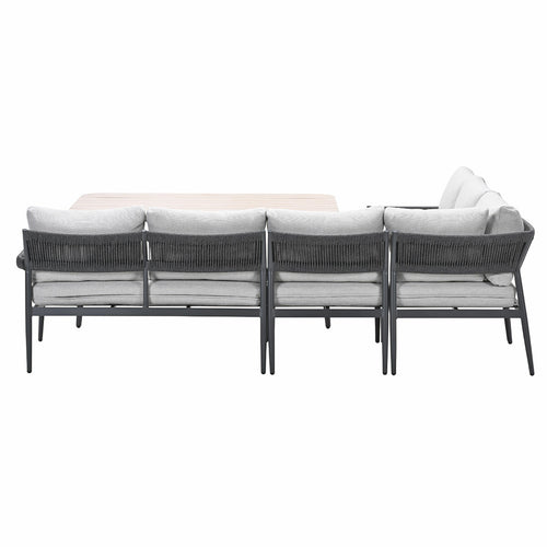 Barcelona lounge-diningset -5-dlg. - c. black -dark grey - valley sand