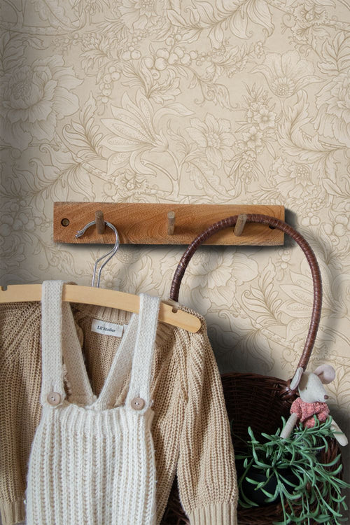 ESTAhome behang bloemmotief beige - 53 cm x 10.05 m - 139795