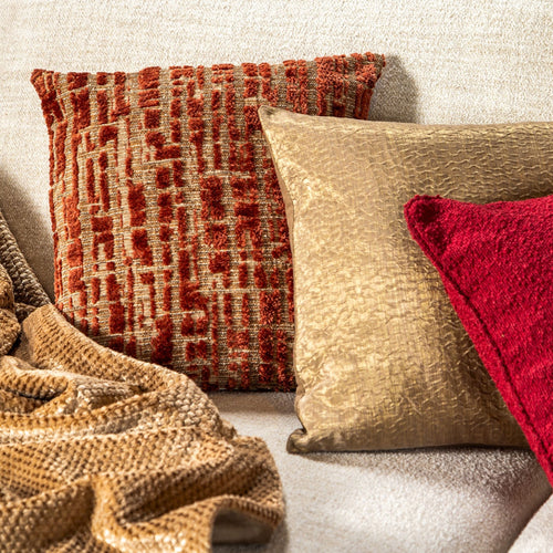 REMUS - sierkussen 45x45 cm - bouclé - Ketchup - rood