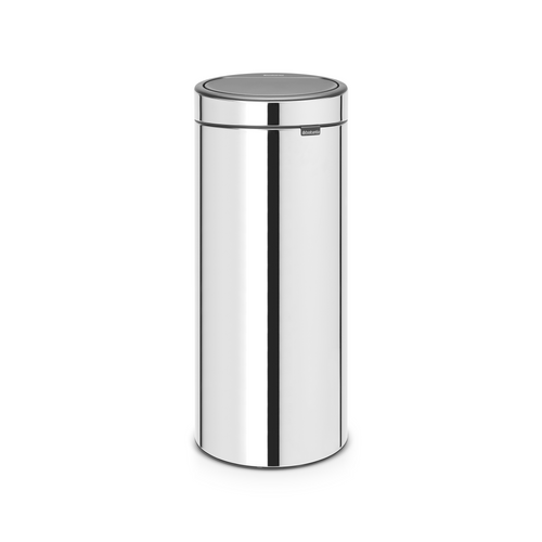 Brabantia Touch Bin New afvalemmer, 30 liter, kunststof binnenemmer - Brilliant Steel