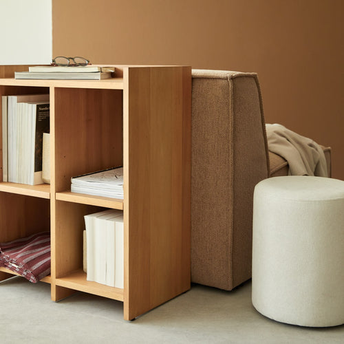 Tikamoon Lage boekenkast massief mahoniehout - Naturel