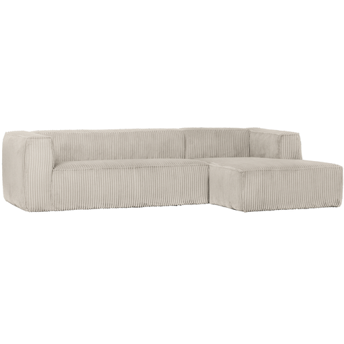 WOOOD hoekbank rechts Bean - Ribstof - Naturel - 73x305x96 - vtwonen shop