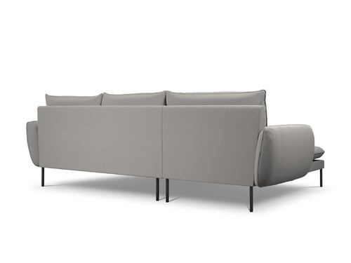 Cosmopolitan Design linker hoekbank Vienna 5-zits, boucle, grijs - 170x255x95cm