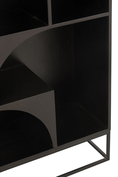 J-Line rek Mode - mango hout/mdf - zwart