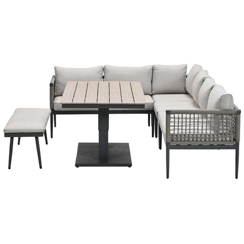 Garden Impressions lounge dining set Burela - Brugge - taupe - links - 6-delig - vtwonen shop