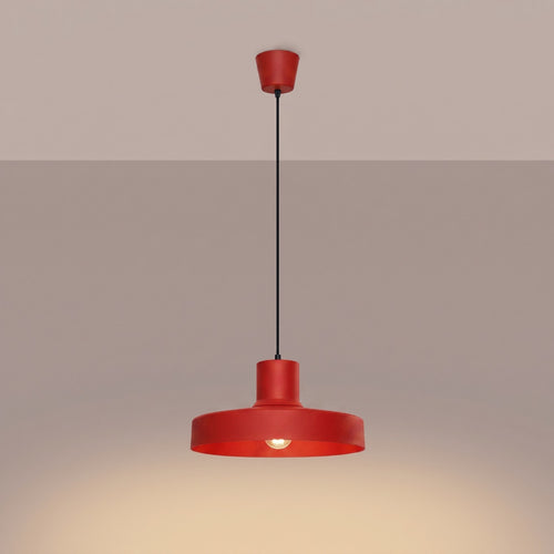 Sollux Lighting Hanglamp BILO rood - 35x35x120cm