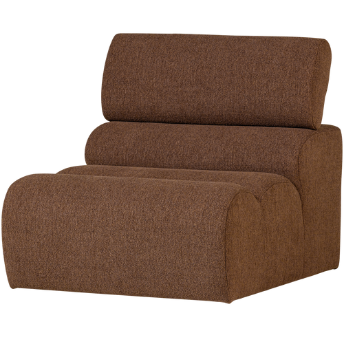 WOOOD 1-zits element bank Novi - Polyester - Mokkabruin - 86x82x113