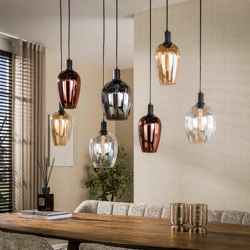 Giga Living Hanglamp Amfora - Zwart Metaal - 120x35x150cm