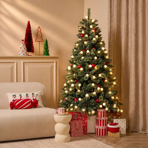 Black Box Trees Kaprun Kunstkerstboom met Verlichting - Kerstboom  H180 x Ø108 cm - Kerstversiering met Kerstornamenten en Timerfunctie -