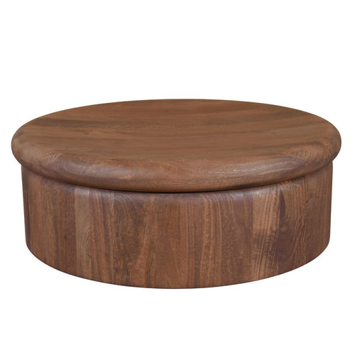 DÉJA Living Salontafel Rota - Rond Donkerbruin Mangohout - 90x90x31cm - vtwonen shop