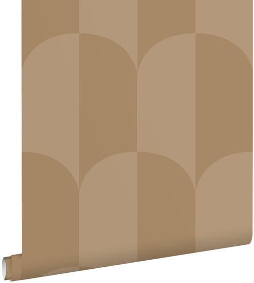 ESTAhome behang art deco bogen donker beige - 50 x 900 cm - 131236 - vtwonen shop