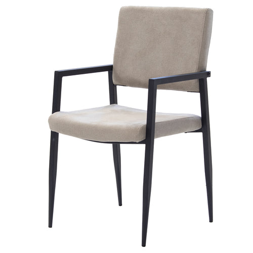 Giga Meubel Eetkamerstoel Elin - Stof - Taupe - Set van 2 - vtwonen shop