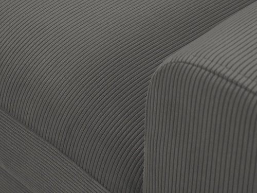 Cosmopolitan Design Uitklapbare hoekbank links met opbergdoos Kyoto 4-zits, ribfluwelen, grijs - 145x241x88cm