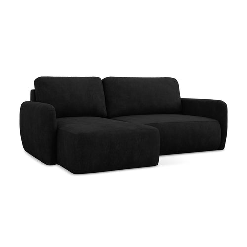 LaMiaSofa hoekbank links Corle - chenille stof - zwart - 207x148x86