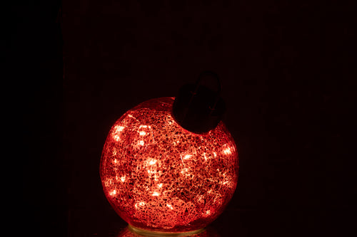 J-Line kerstbal - glas - rood - small - LED