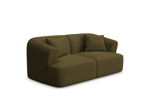 Cosmopolitan Design Modulaire bank Campi 2-zits, structurele stof groente - 90x180x70cm