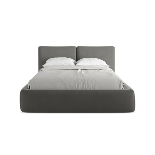 LaMiaSofa Bed met opbergruimte Milano - velours - staal - 160x228x82