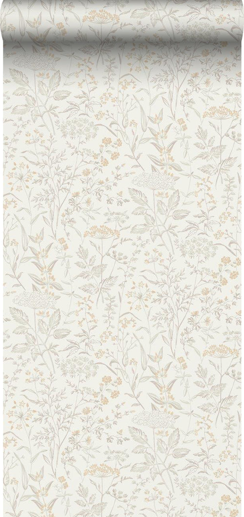 Borastapeter behang veldbloemen beige - 53 cm x 11.2 m - 660129 - vtwonen shop