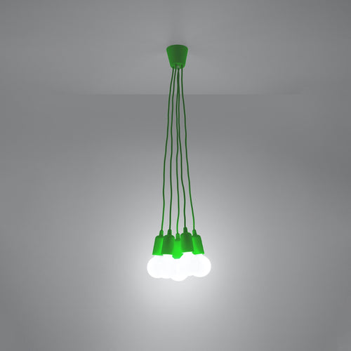 Sollux Lighting Hanglamp DIEGO 5 groen - 25x25x90cm
