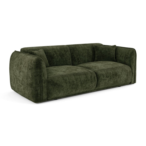 Premium Interiors - Bank LUSH - fluweel met motieven kaki-groen 205cm