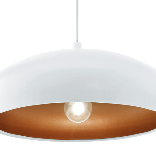 EGLO hanglamp Mogano 1 - e27 - ø 40 cm - wit/koper