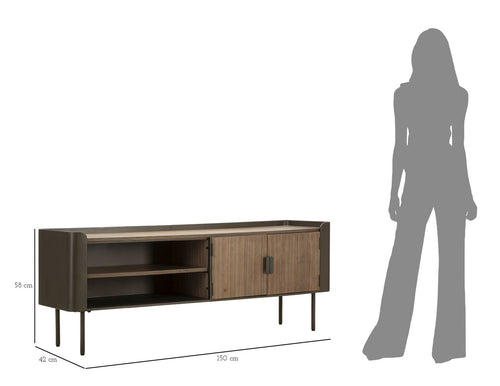 Mauro Ferretti tv-meubel - 150x42x58 cm - bruin